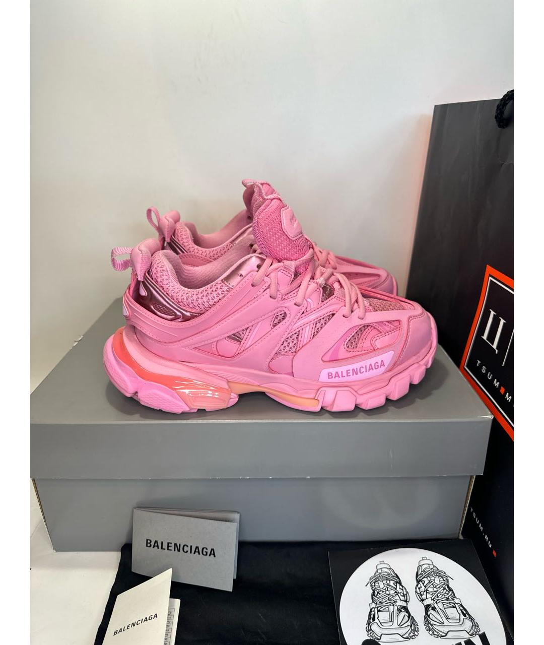 BALENCIAGA Розовые кожаные кроссовки, фото 7