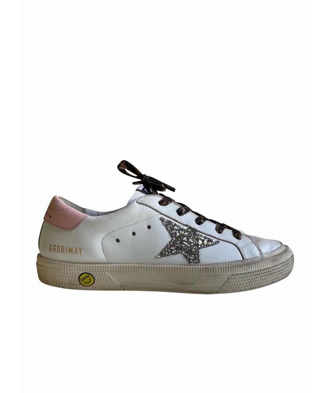 GOLDEN GOOSE KIDS Белые кожаные кеды, фото 1