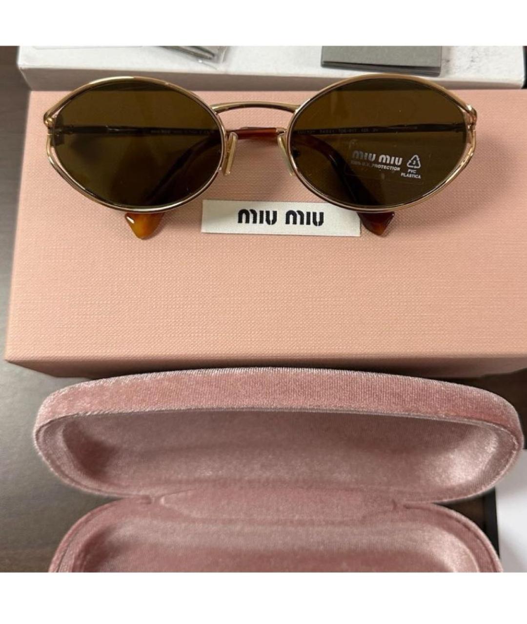 MIU MIU Металлические солнцезащитные очки, фото 4