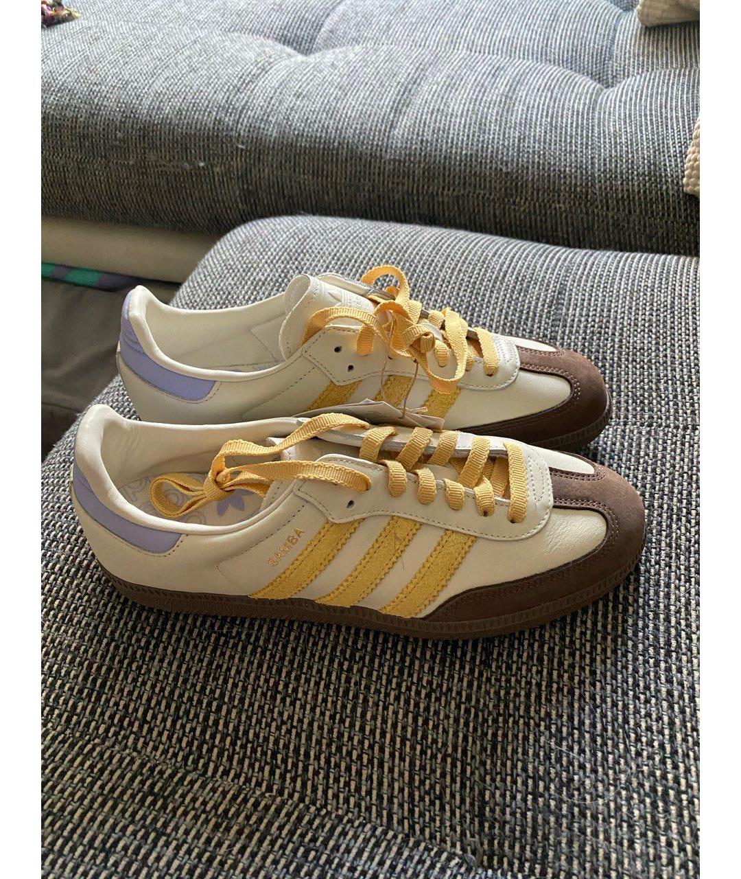 ADIDAS Белые кожаные кроссовки, фото 4