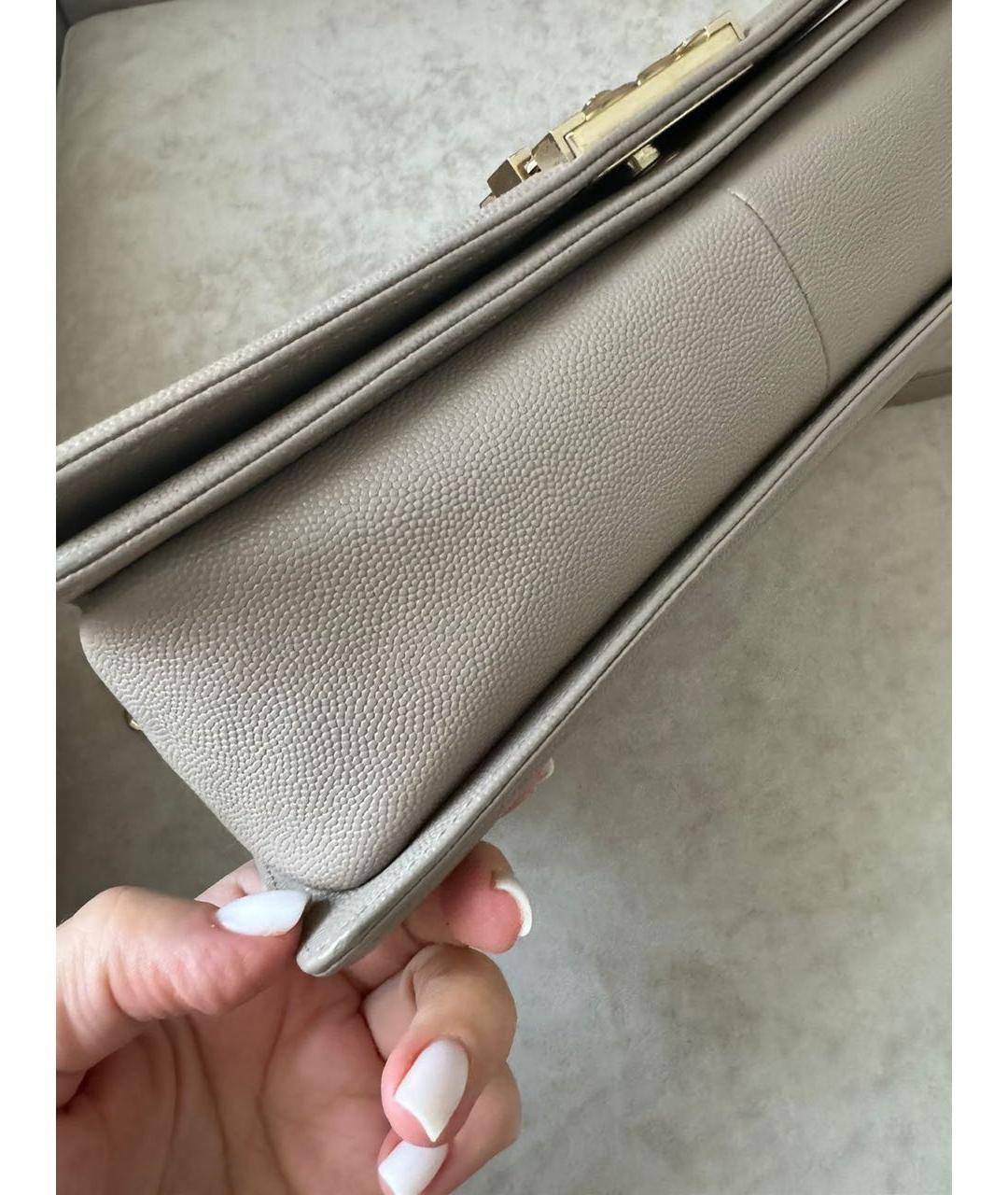 CHANEL Бежевая кожаная сумка через плечо, фото 8