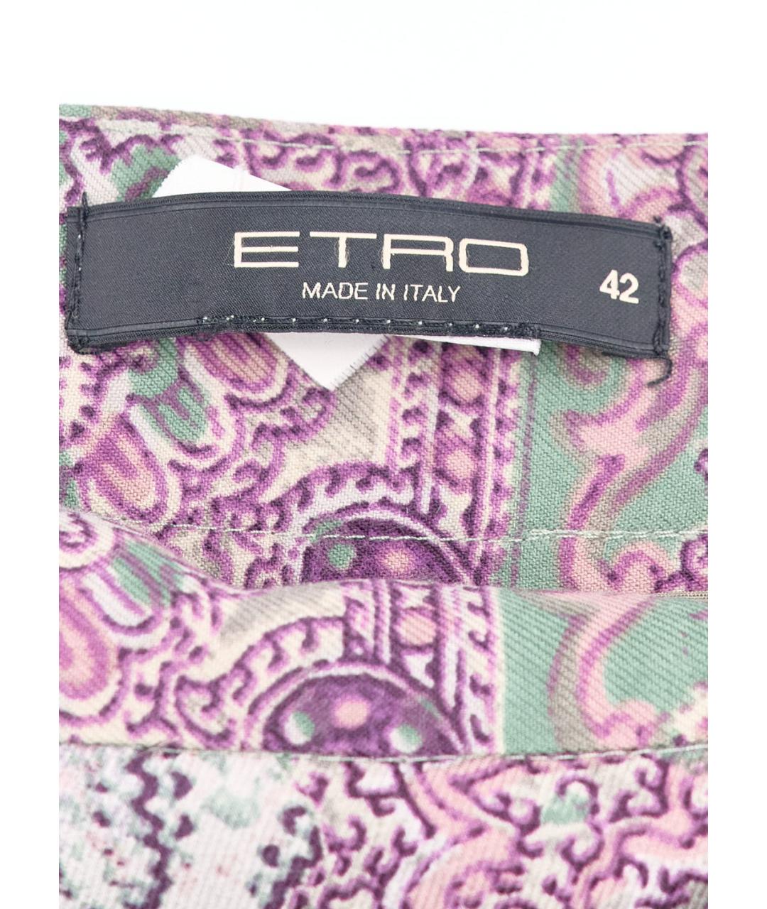 ETRO Фиолетовая шерстяная юбка мини, фото 3