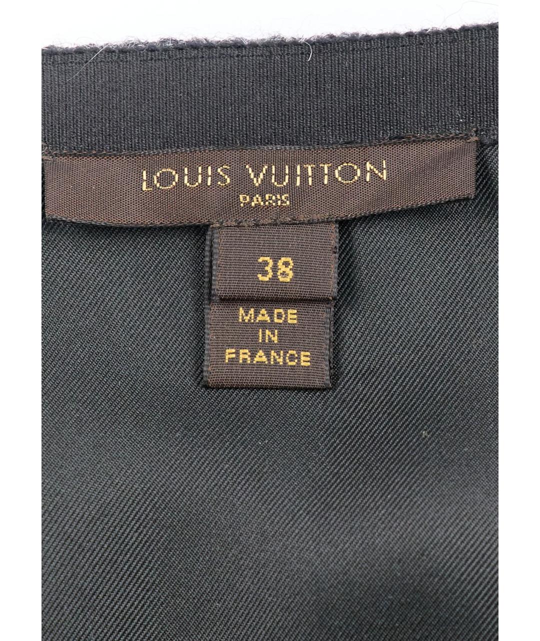 LOUIS VUITTON Серая шерстяная юбка миди, фото 3