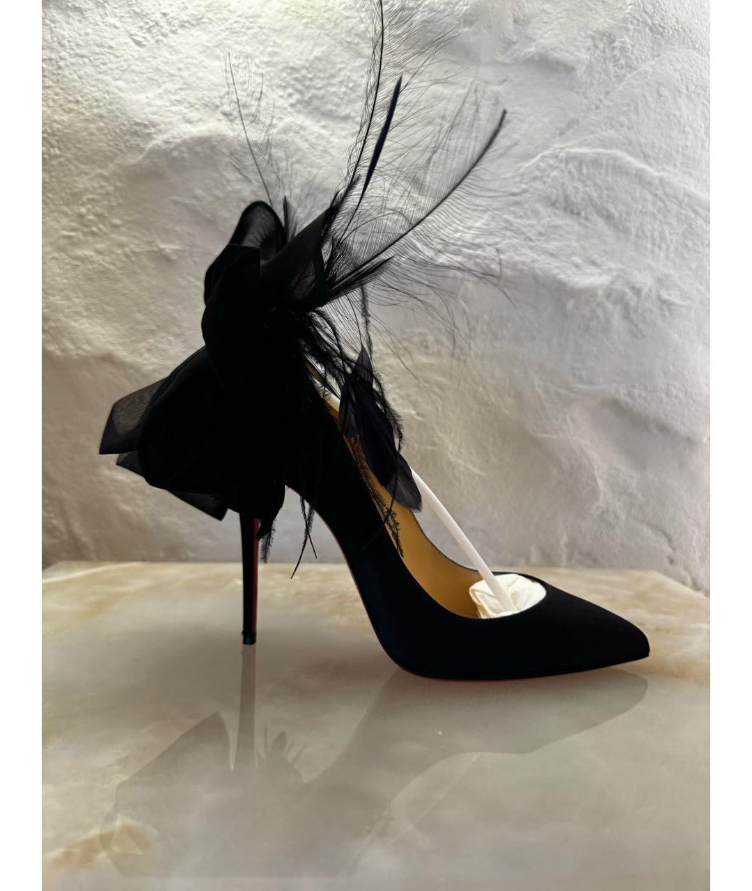 CHRISTIAN LOUBOUTIN Черные текстильные туфли, фото 9