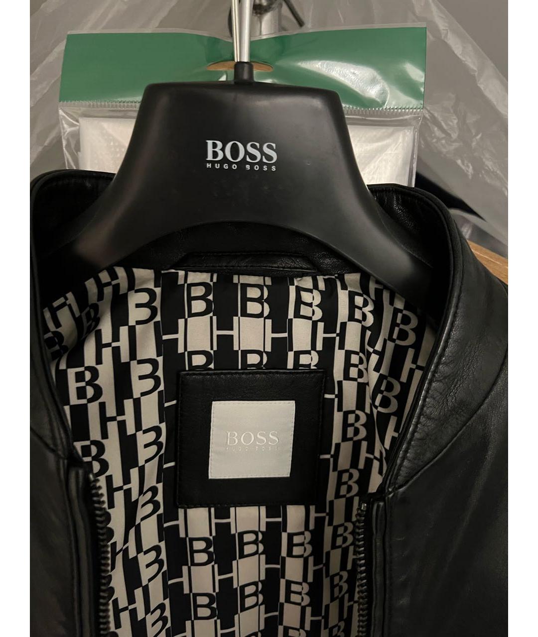 HUGO BOSS Черная кожаная куртка, фото 3