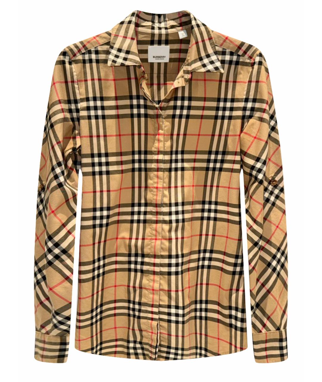 BURBERRY Коричневая хлопковая рубашка, фото 1