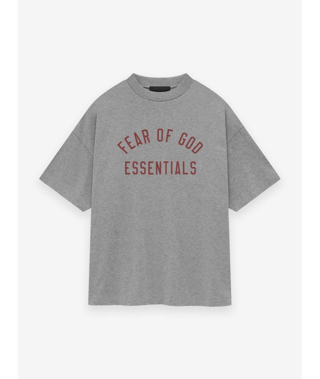 FEAR OF GOD ESSENTIALS Серая хлопковая футболка, фото 6