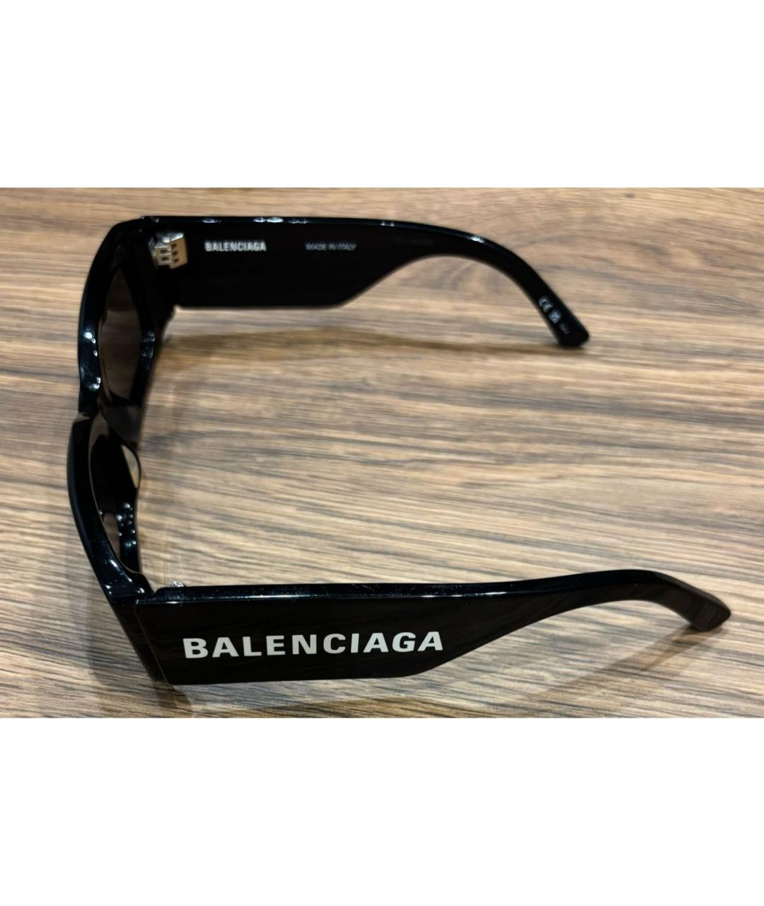 BALENCIAGA Черные пластиковые солнцезащитные очки, фото 2