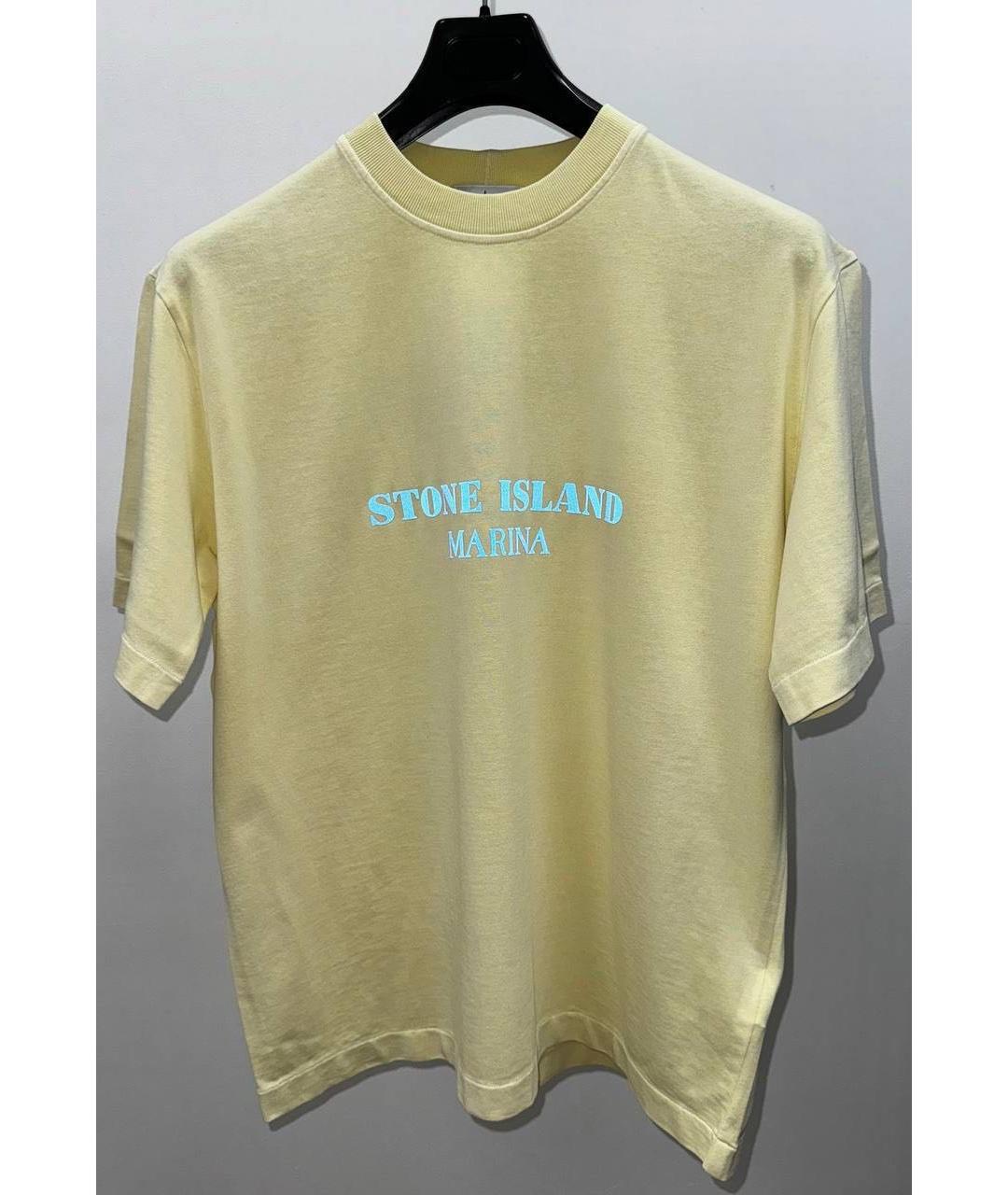 STONE ISLAND Бежевая хлопковая футболка, фото 2