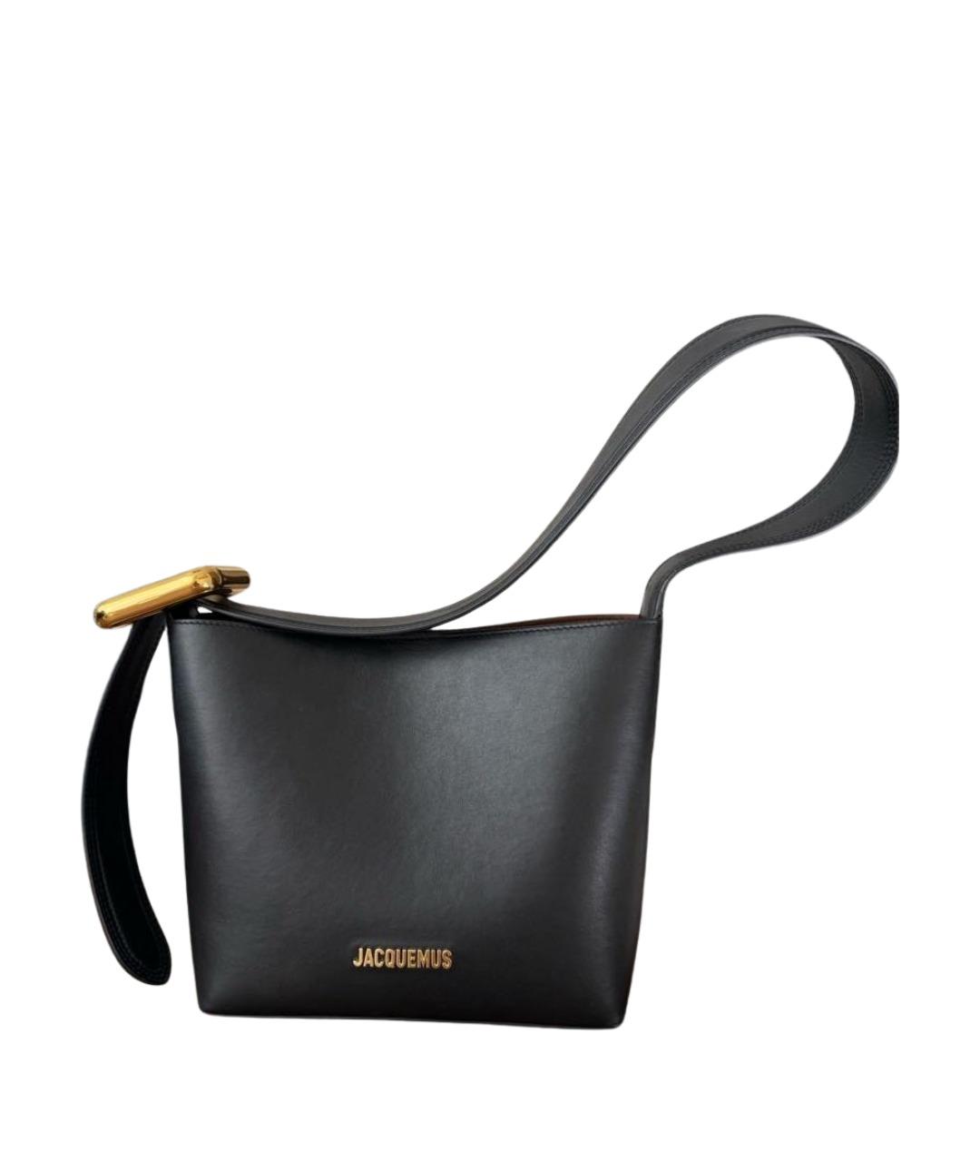 JACQUEMUS Черная кожаная сумка через плечо, фото 1
