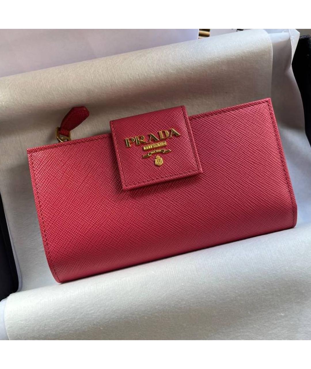 PRADA Розовый кожаный кошелек, фото 6