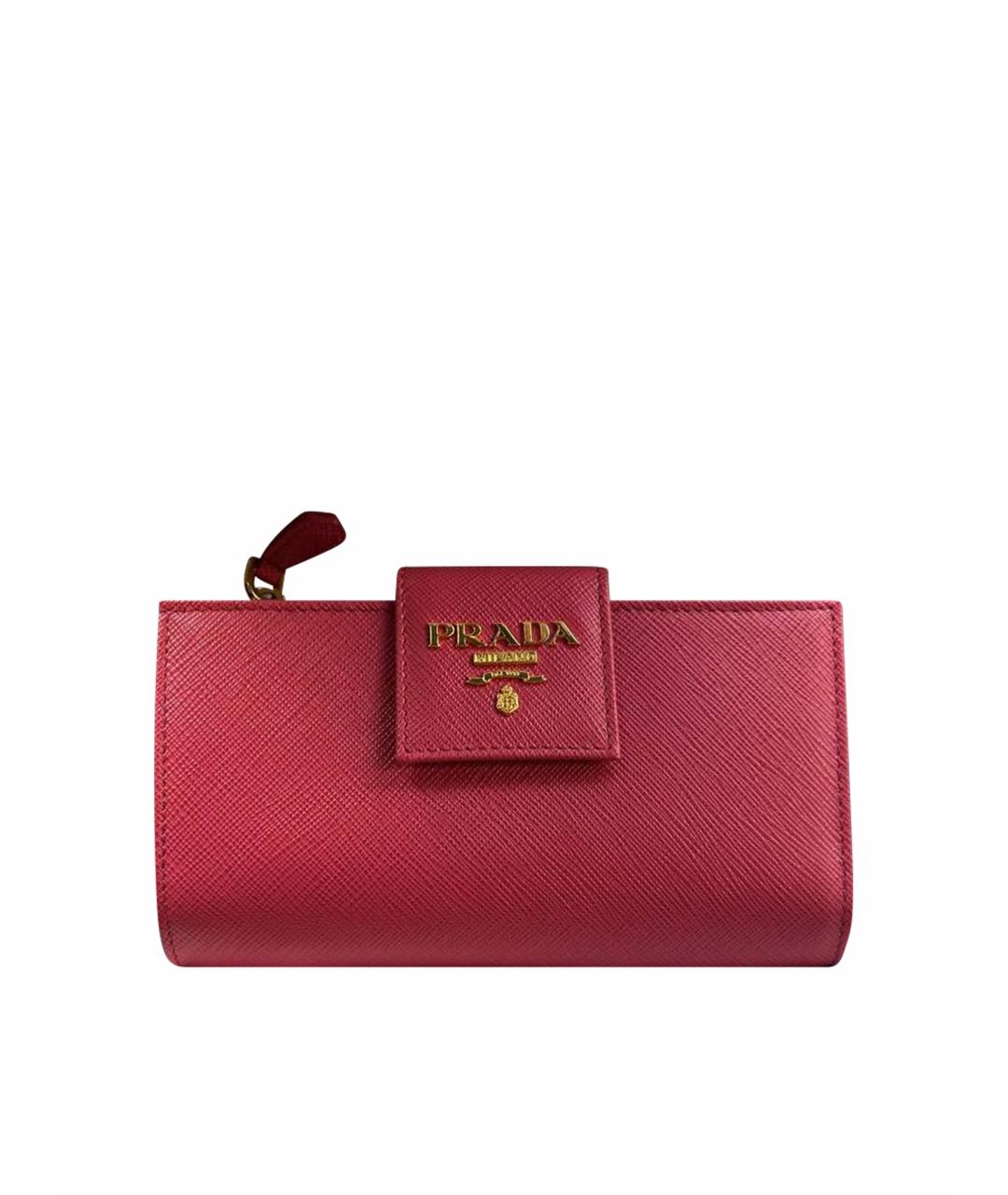 PRADA Розовый кожаный кошелек, фото 1