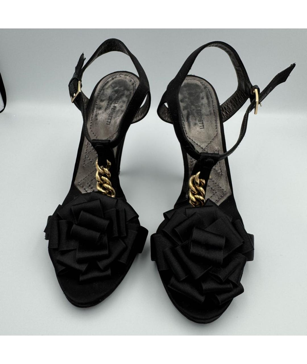 ALBERTA FERRETTI Черные текстильные босоножки, фото 2
