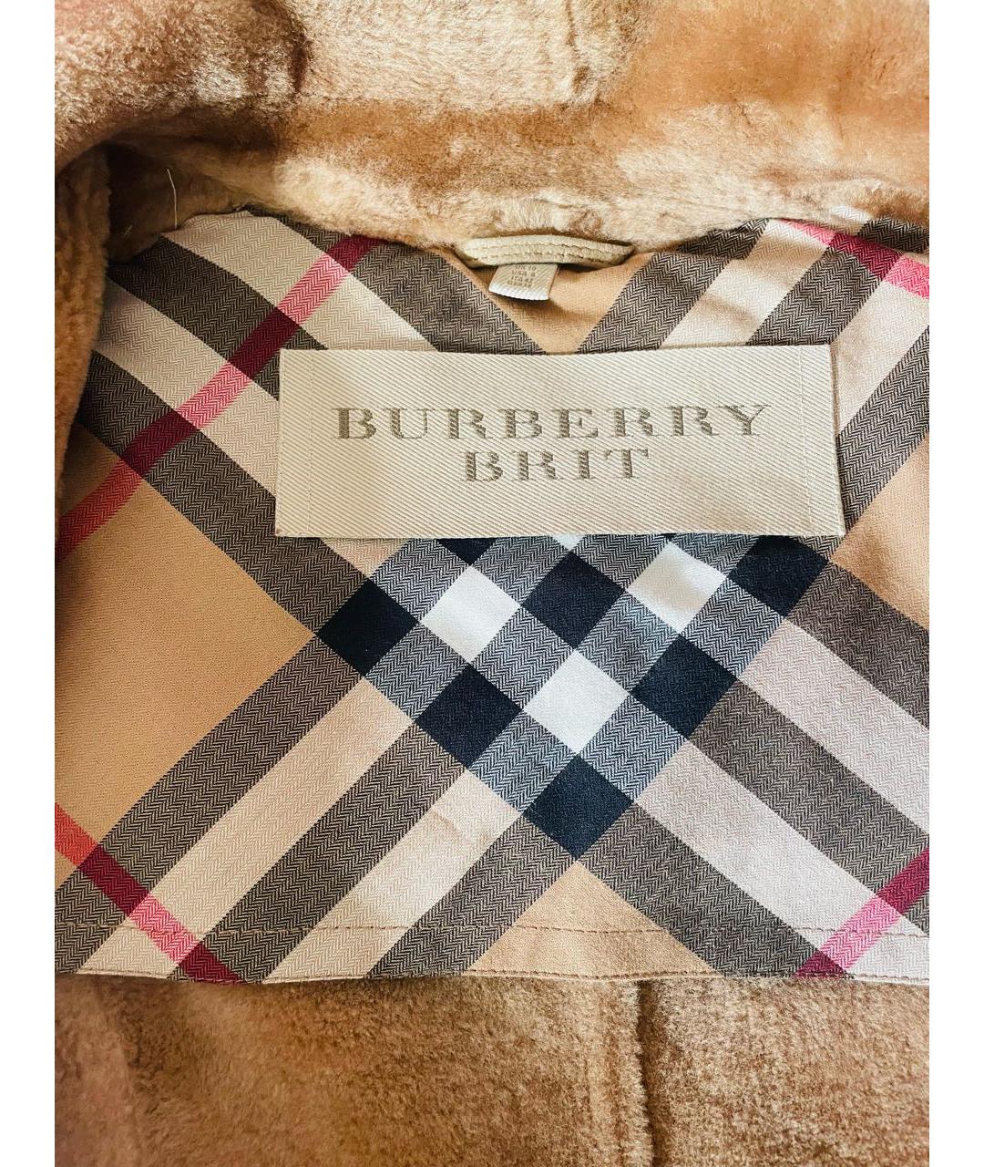 BURBERRY Бежевая кожаная дубленка, фото 3