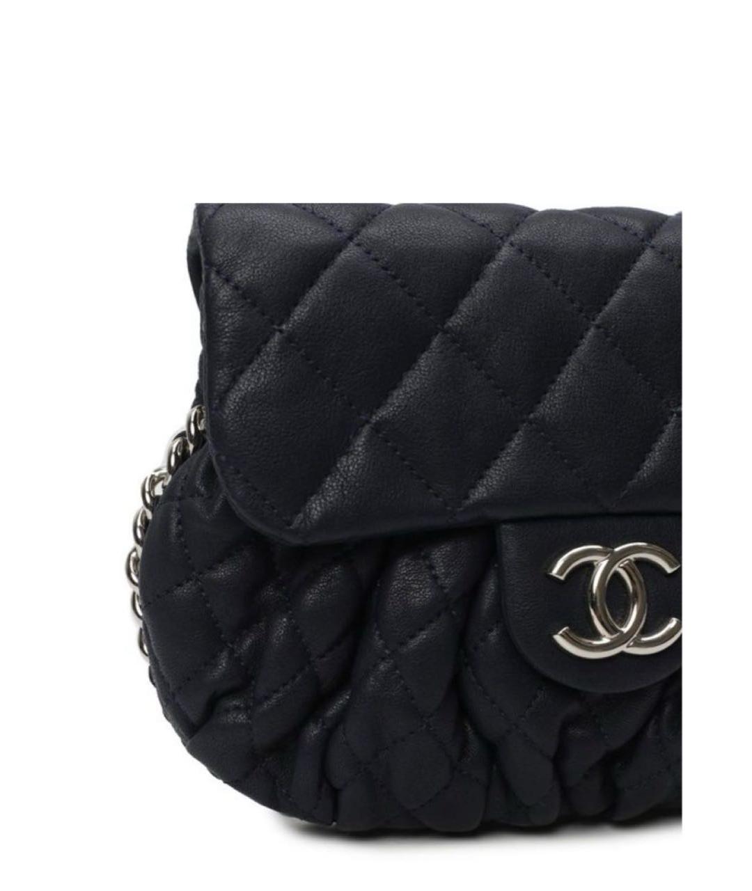 CHANEL Темно-синяя кожаная сумка через плечо, фото 2