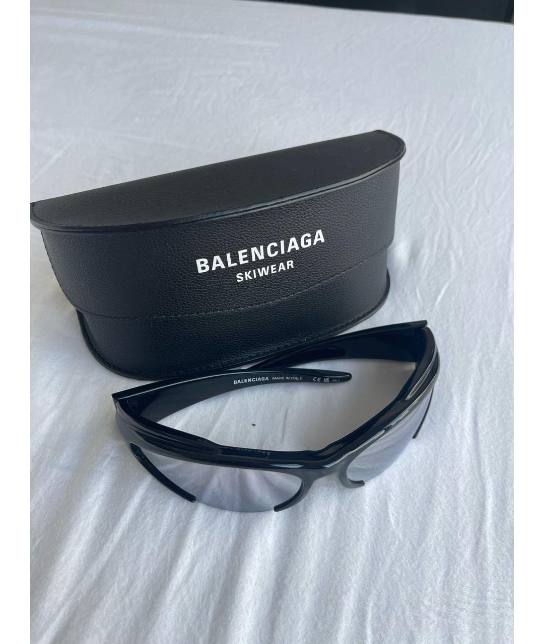 BALENCIAGA Черные пластиковые солнцезащитные очки, фото 4