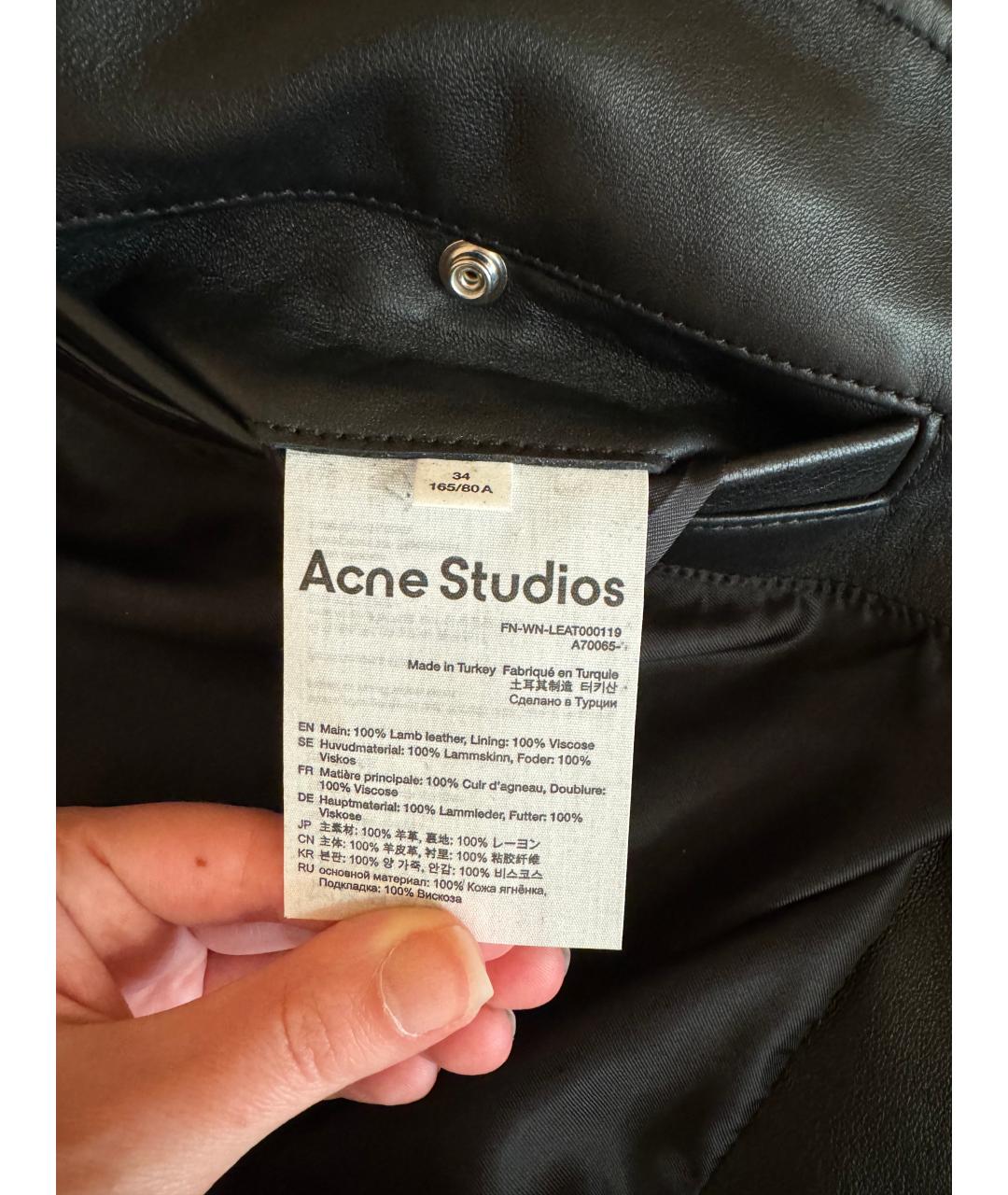 ACNE STUDIOS Черная кожаная куртка, фото 5