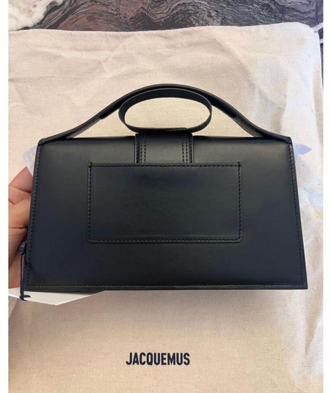 JACQUEMUS Черная кожаная сумка с короткими ручками, фото 3