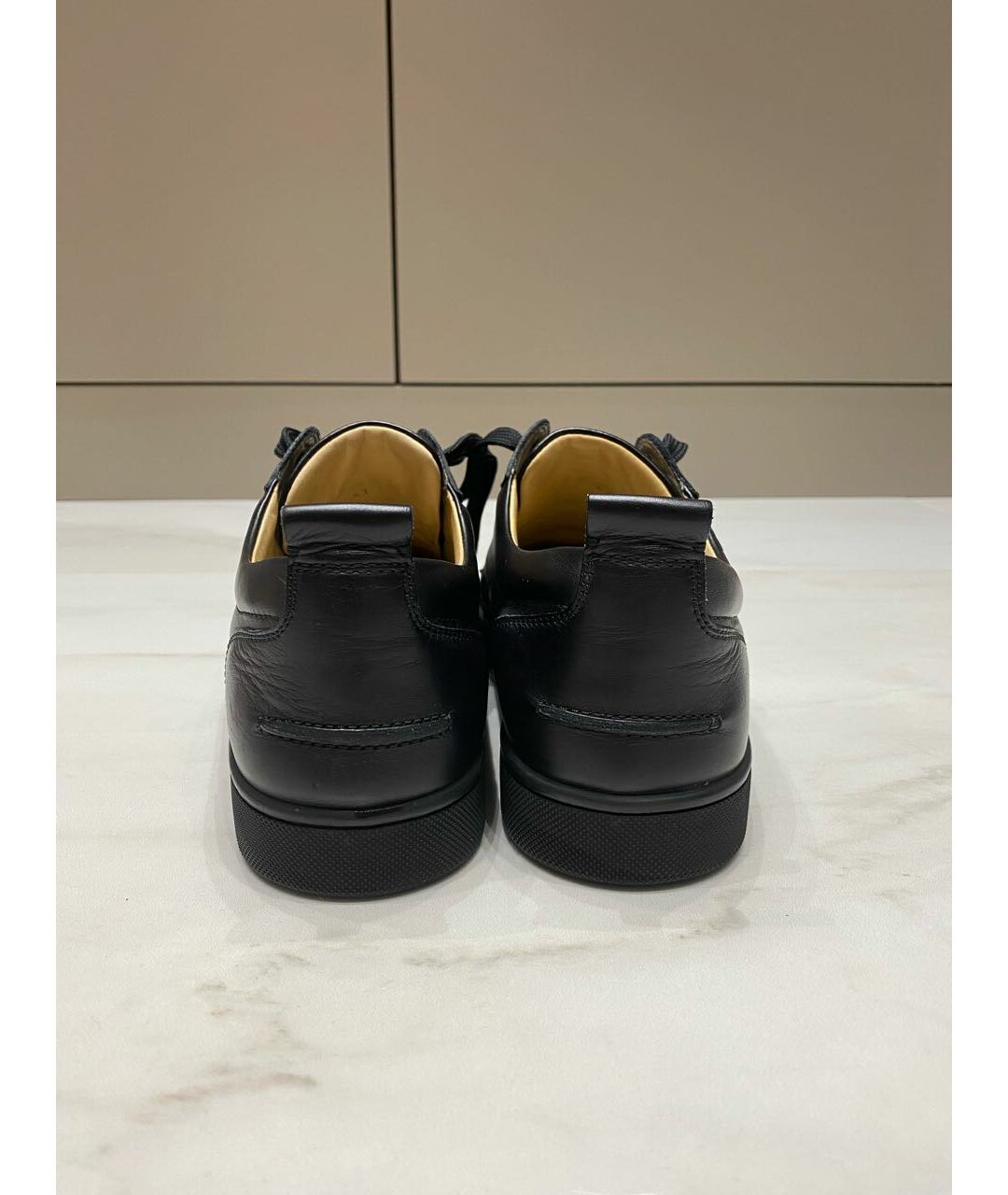 CHRISTIAN LOUBOUTIN Черные кожаные низкие кроссовки / кеды, фото 4