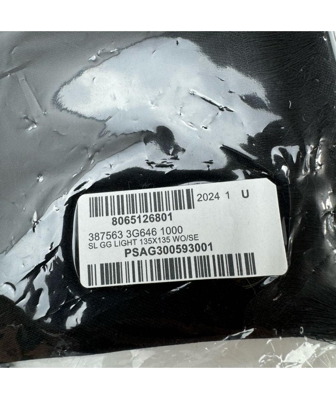 GUCCI Черный шерстяной платок, фото 7