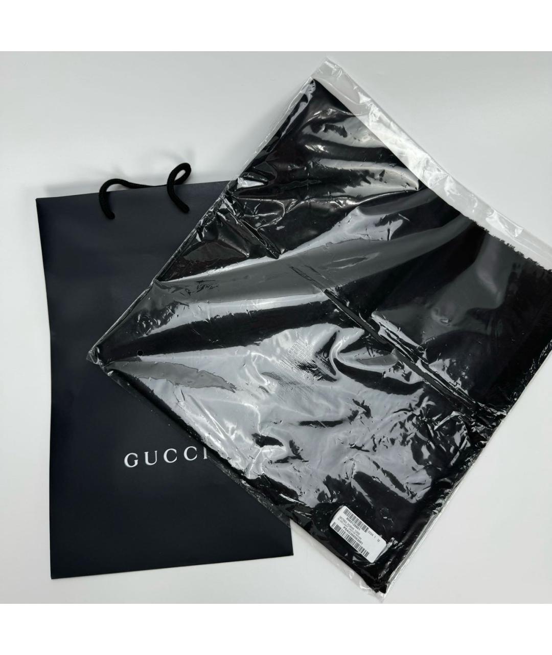 GUCCI Черный шерстяной платок, фото 6