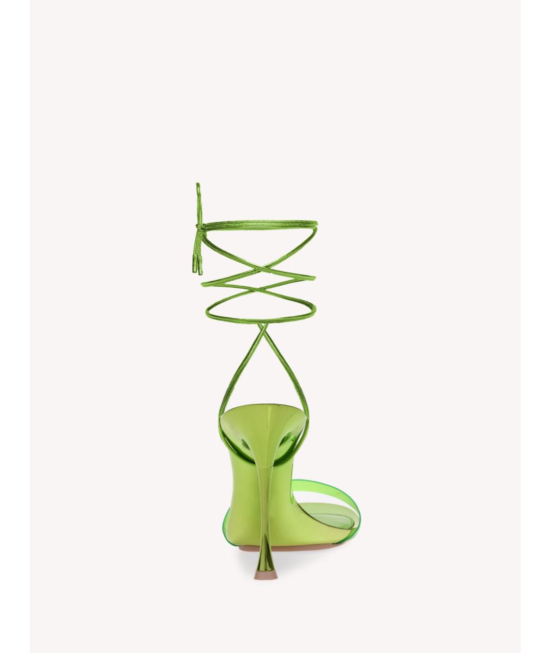 GIANVITO ROSSI Зеленые кожаные босоножки, фото 4