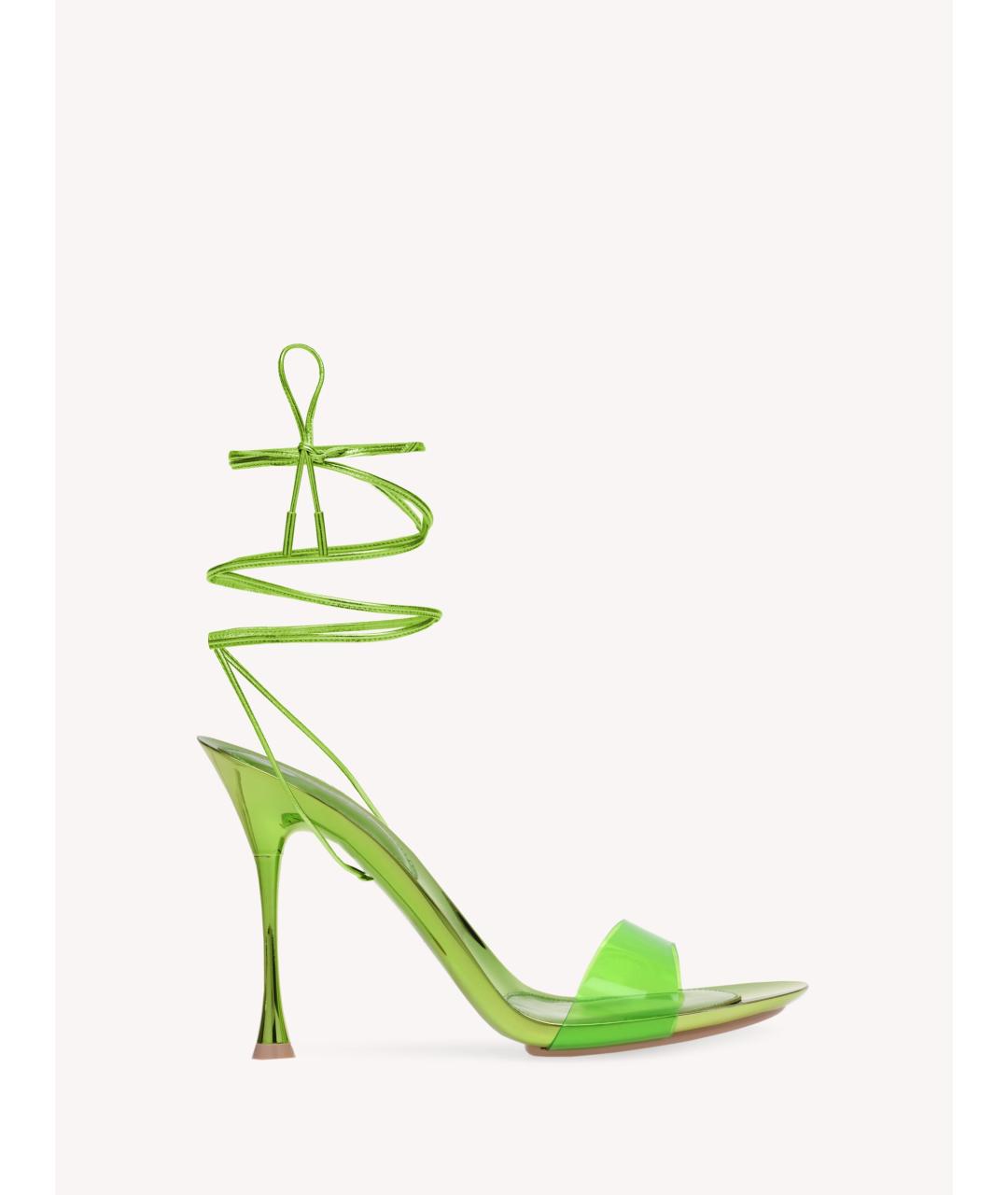GIANVITO ROSSI Зеленые кожаные босоножки, фото 6