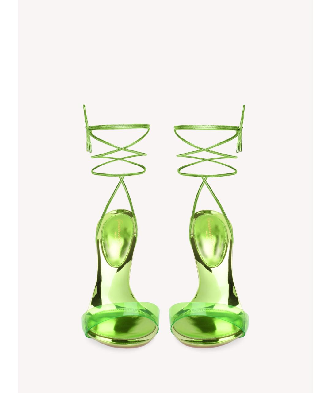 GIANVITO ROSSI Зеленые кожаные босоножки, фото 3