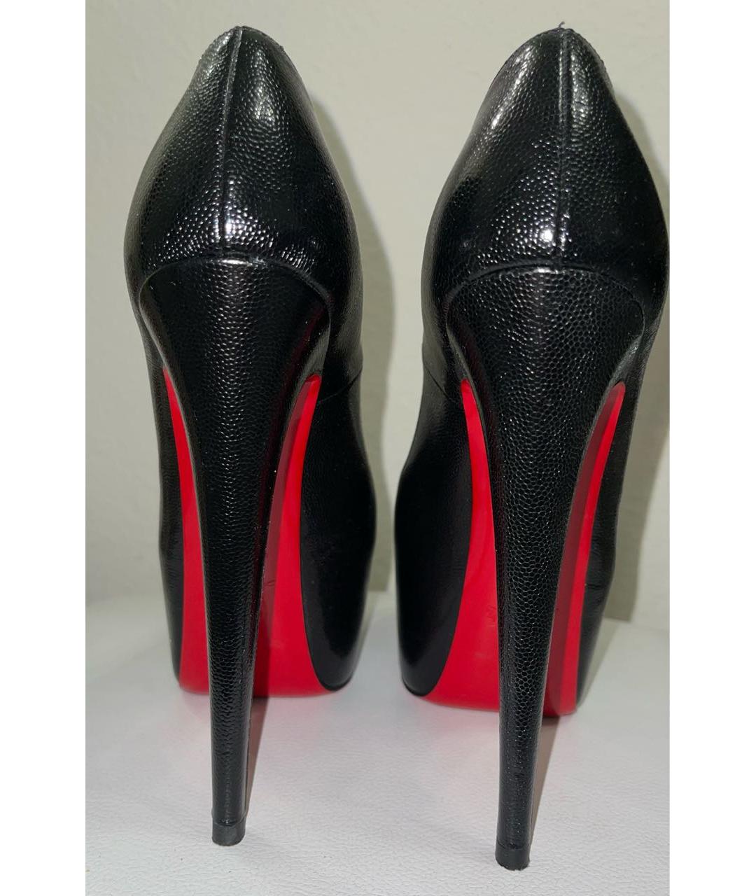 CHRISTIAN LOUBOUTIN Черные кожаные туфли, фото 3