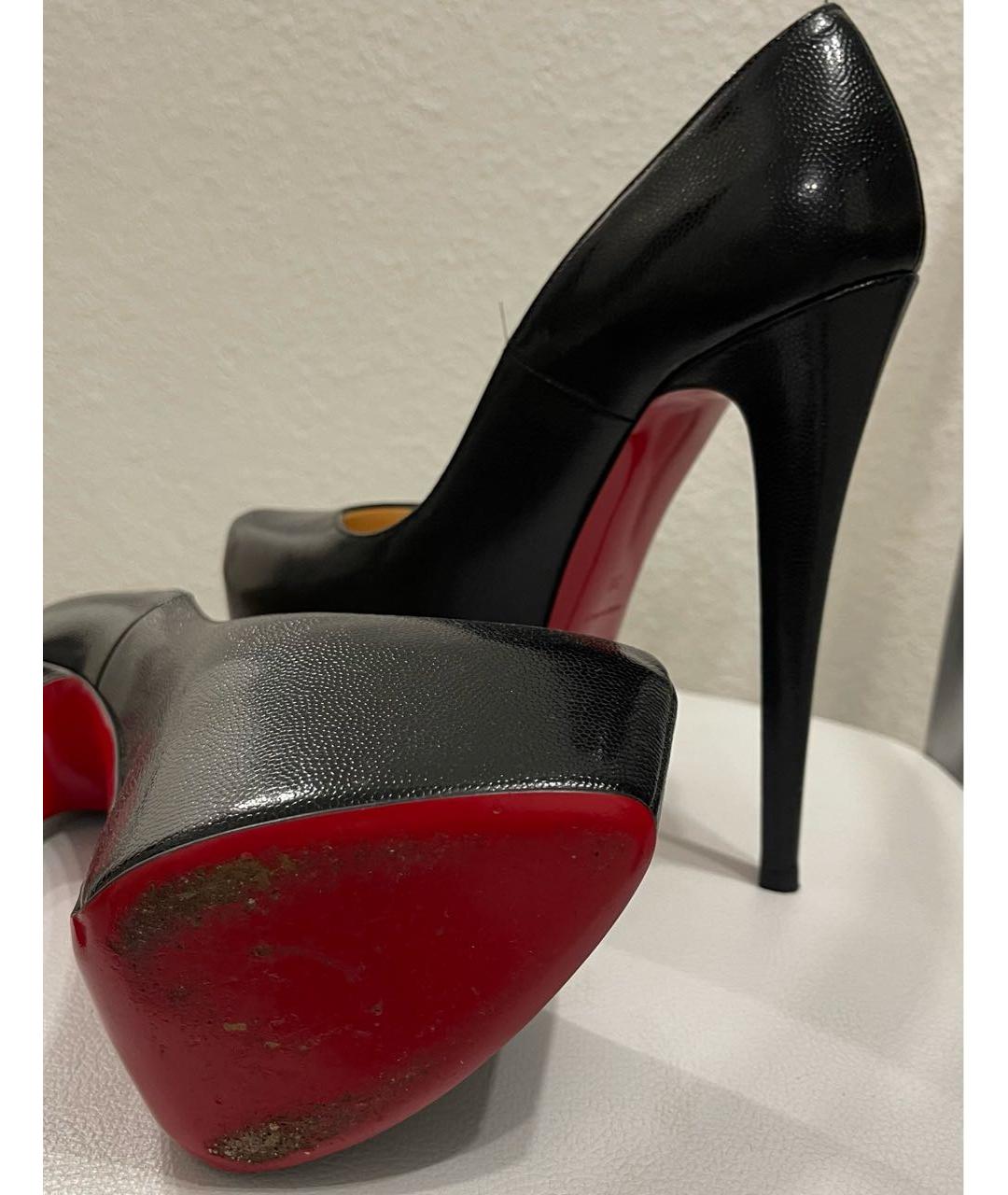 CHRISTIAN LOUBOUTIN Черные кожаные туфли, фото 7