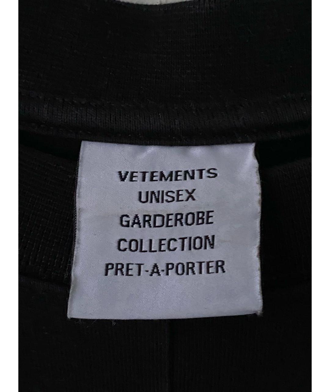 VETEMENTS Черная хлопковая футболка, фото 5