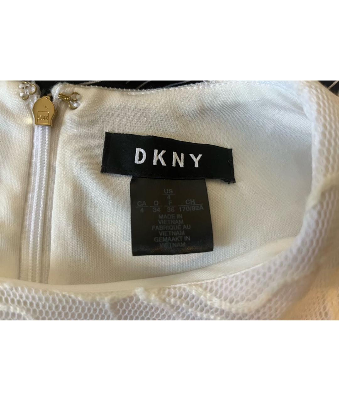 DKNY Белое полиэстеровое коктейльное платье, фото 3