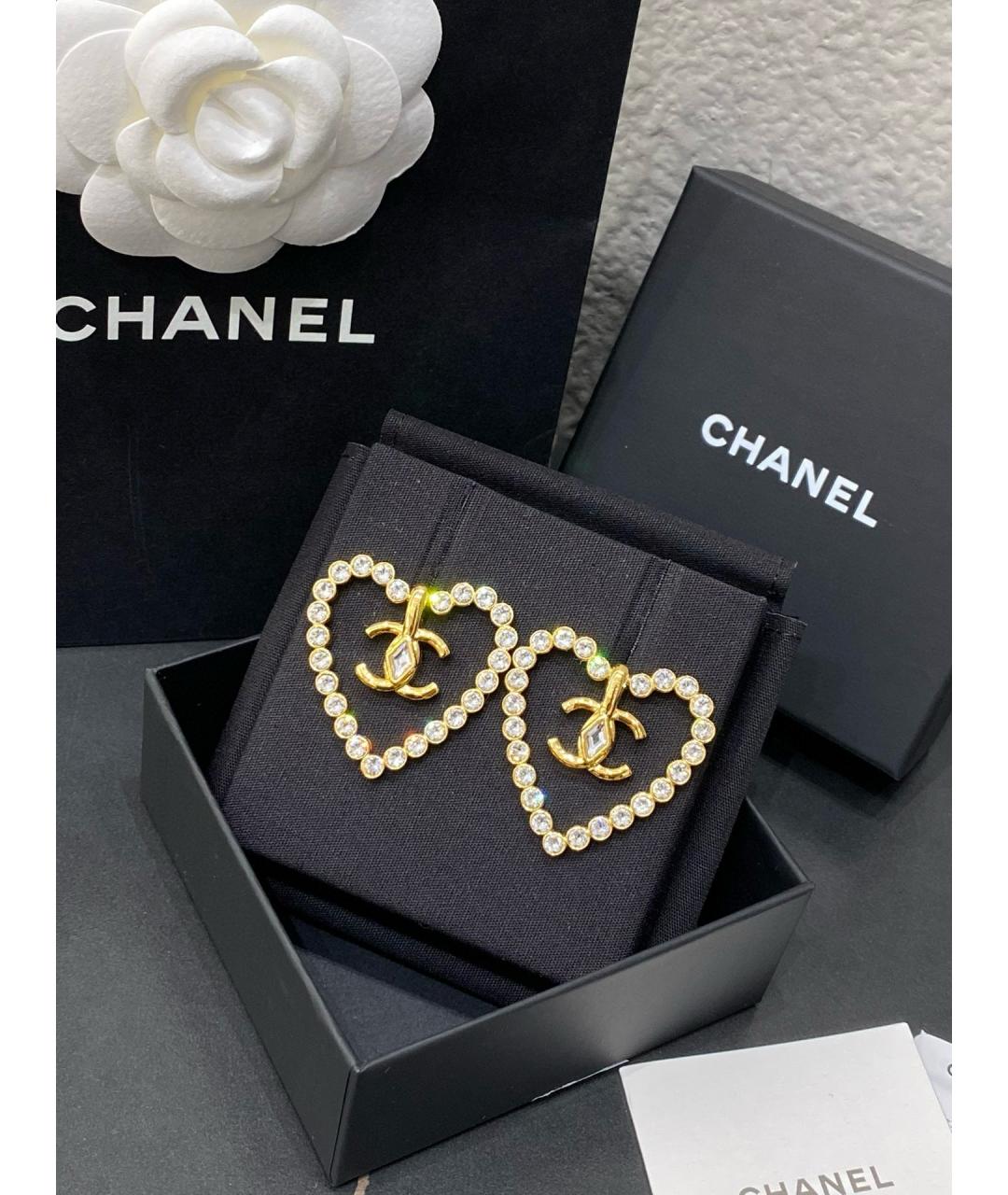 CHANEL Золотые латунные серьги, фото 2