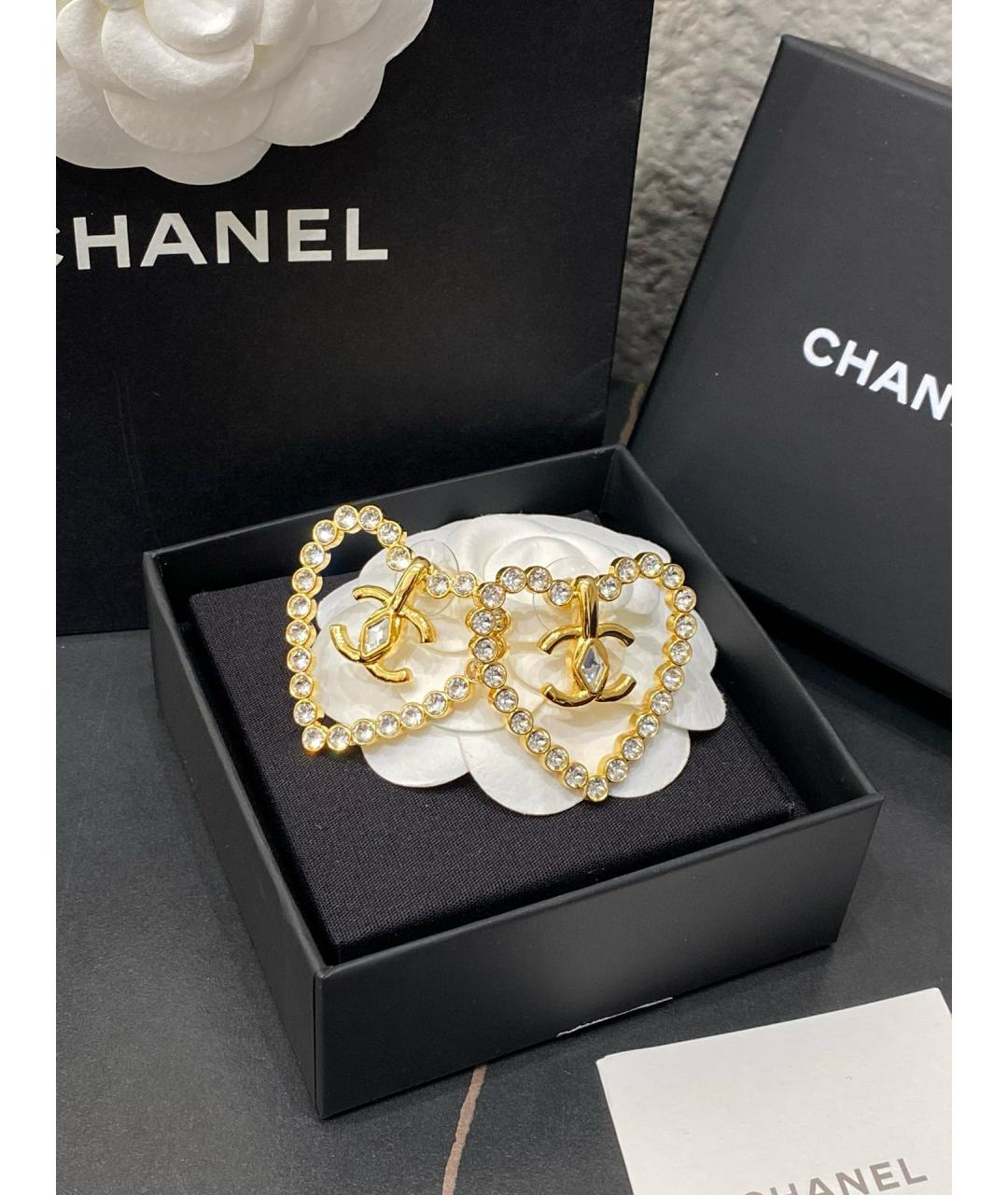 CHANEL Золотые латунные серьги, фото 4