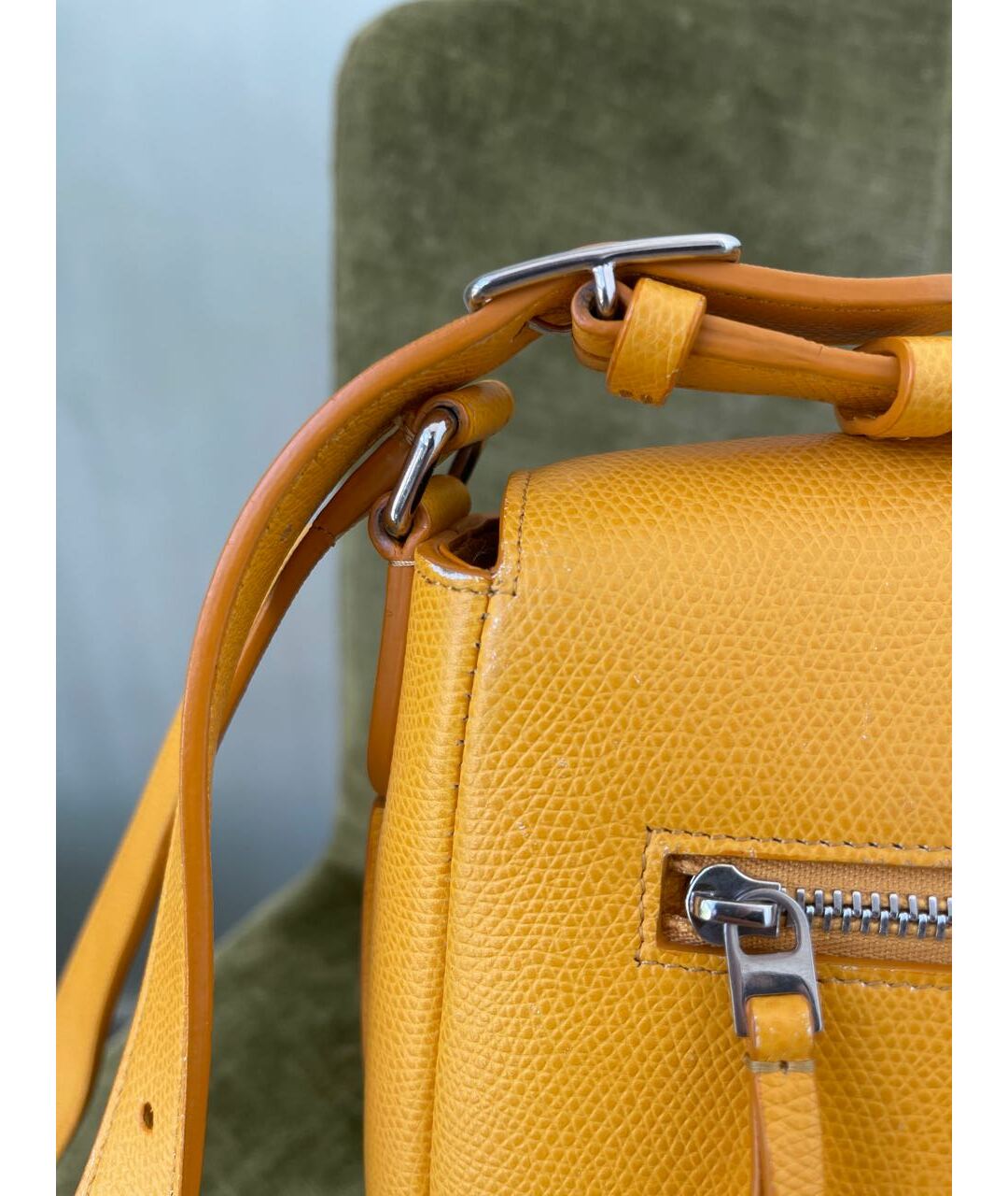 CELINE PRE-OWNED Желтая кожаная сумка тоут, фото 6