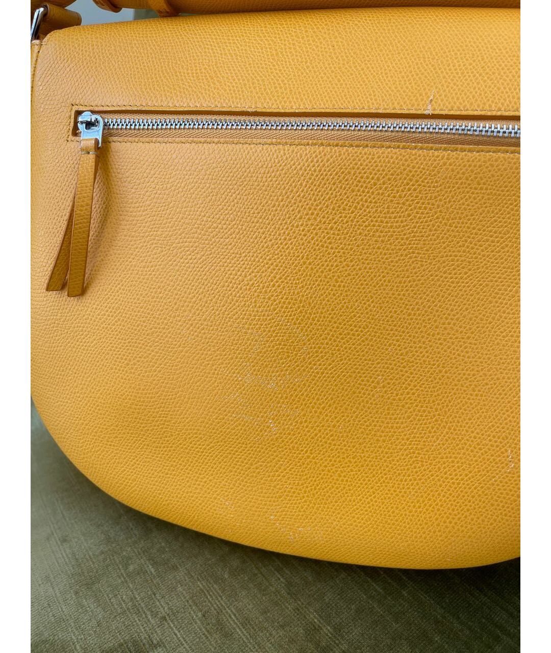 CELINE PRE-OWNED Желтая кожаная сумка тоут, фото 5
