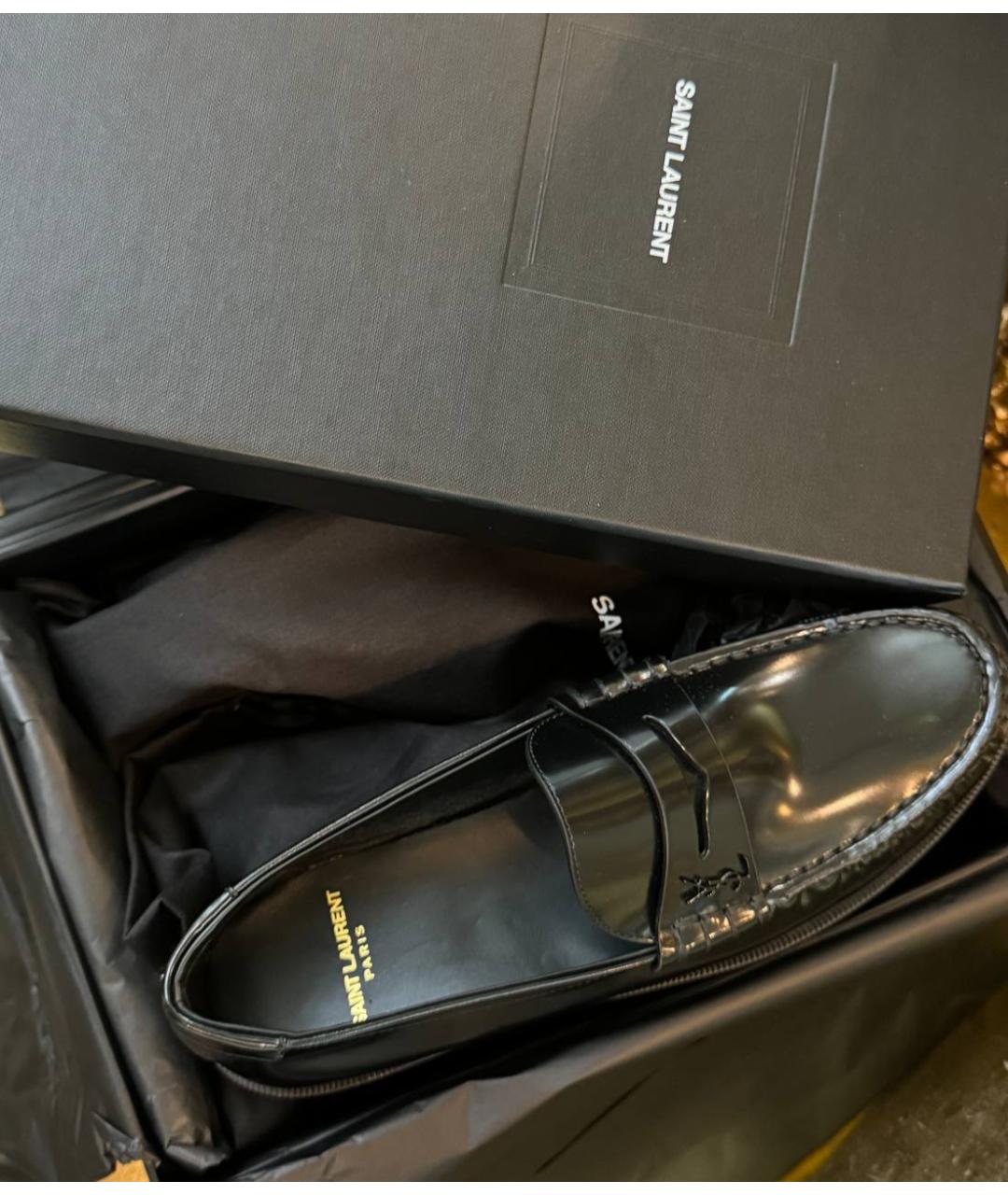 SAINT LAURENT Черные кожаные лоферы, фото 4