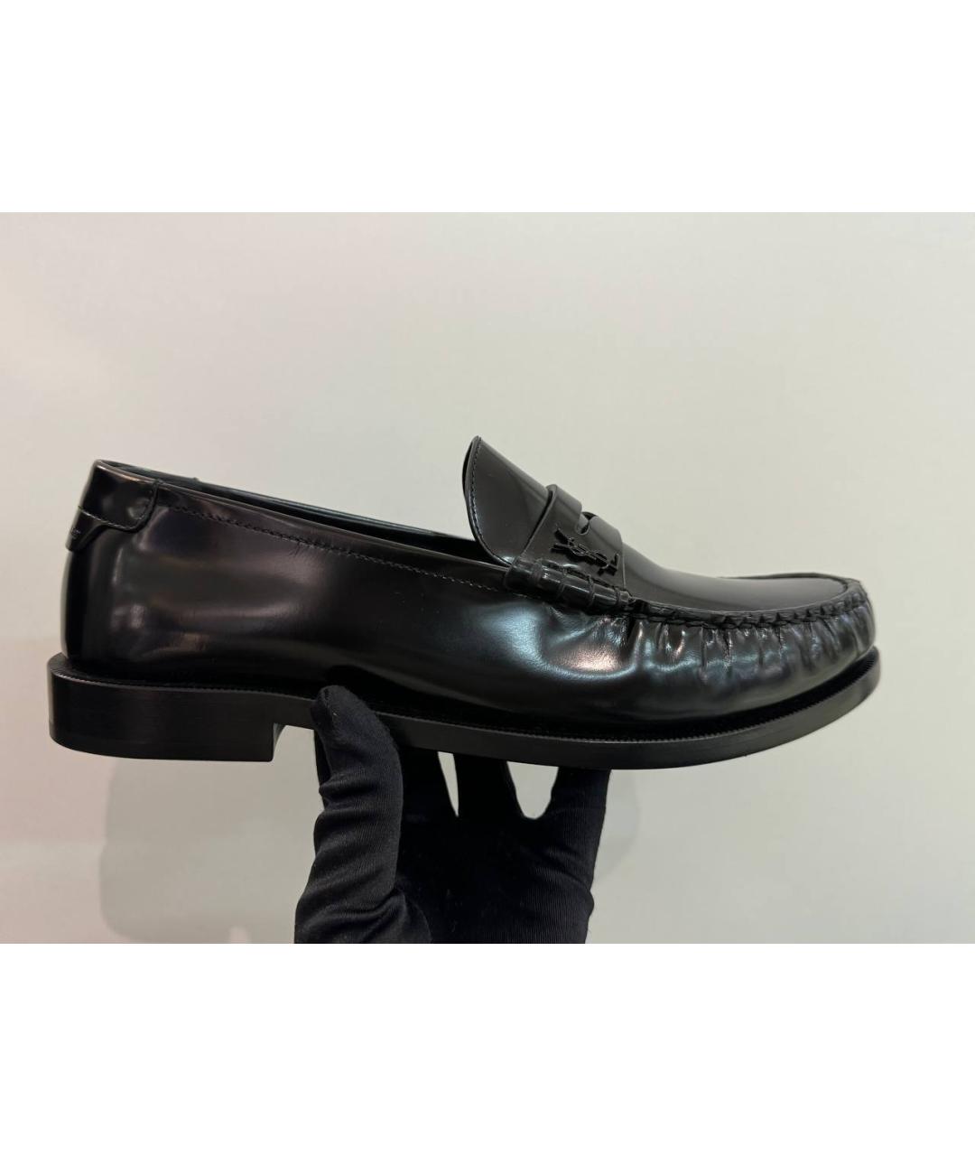 SAINT LAURENT Черные кожаные лоферы, фото 3
