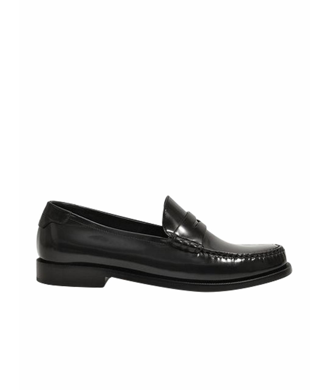 SAINT LAURENT Черные кожаные лоферы, фото 1
