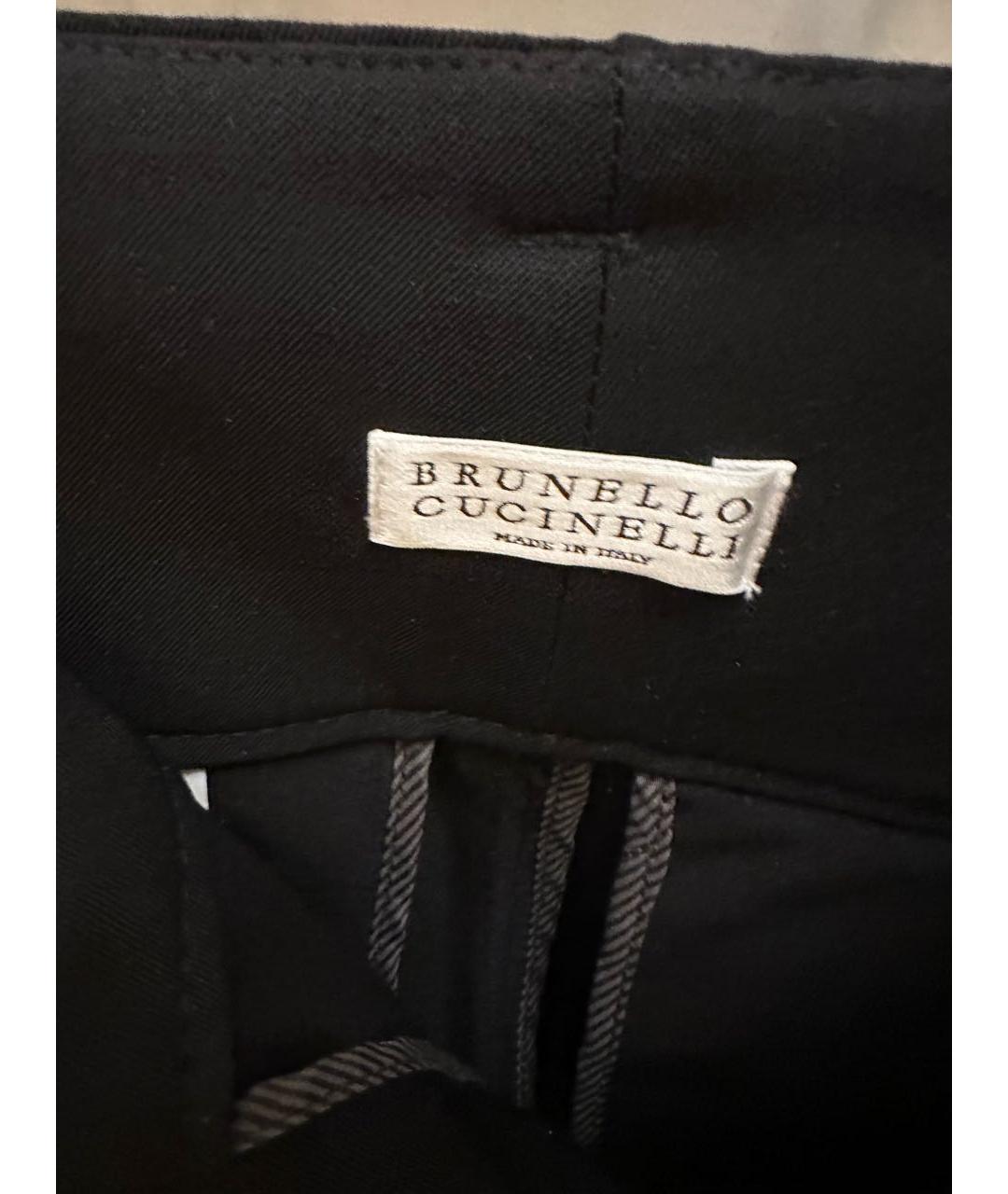 BRUNELLO CUCINELLI Черные шерстяные брюки узкие, фото 3