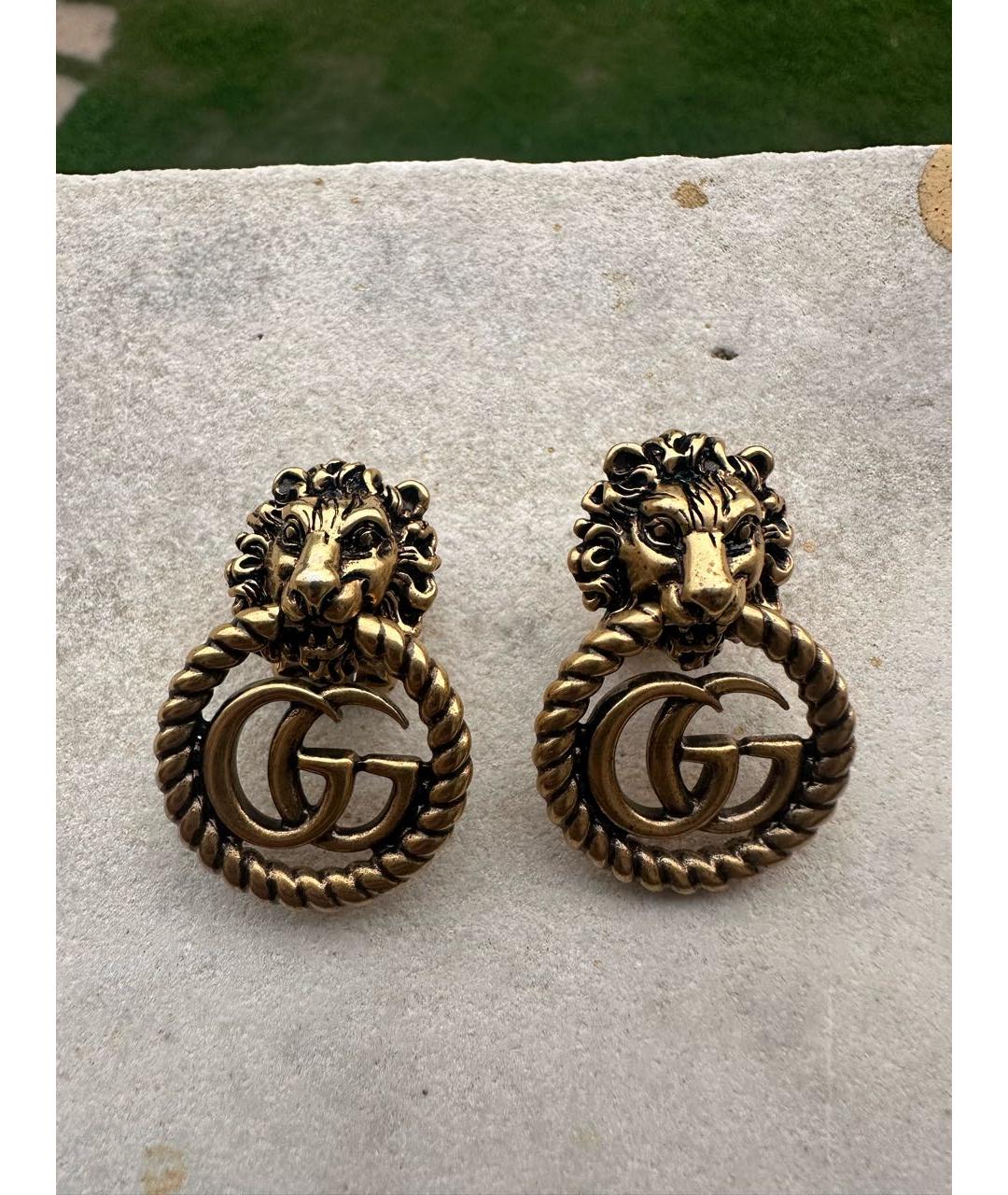 GUCCI Золотые металлические клипсы, фото 6