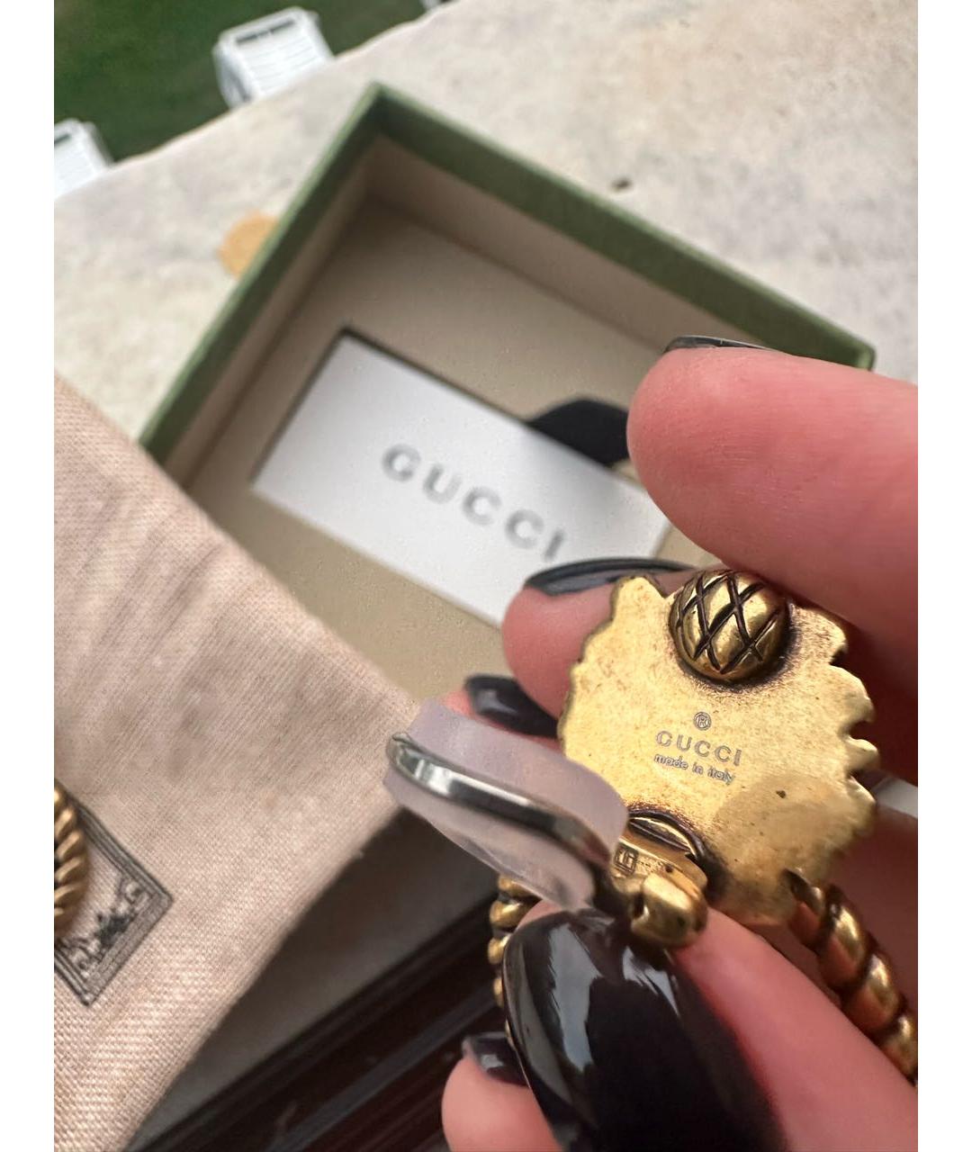 GUCCI Золотые металлические клипсы, фото 4