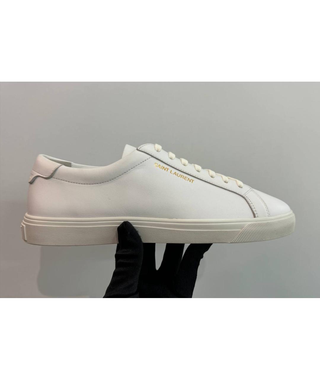 SAINT LAURENT Белые кожаные кеды, фото 4