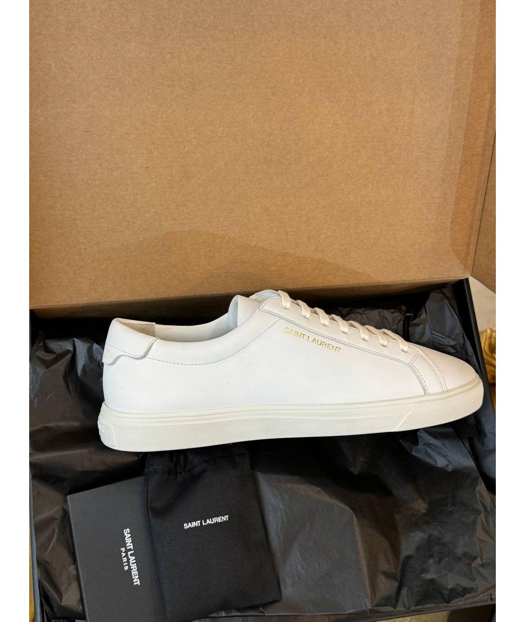 SAINT LAURENT Белые кожаные кеды, фото 8