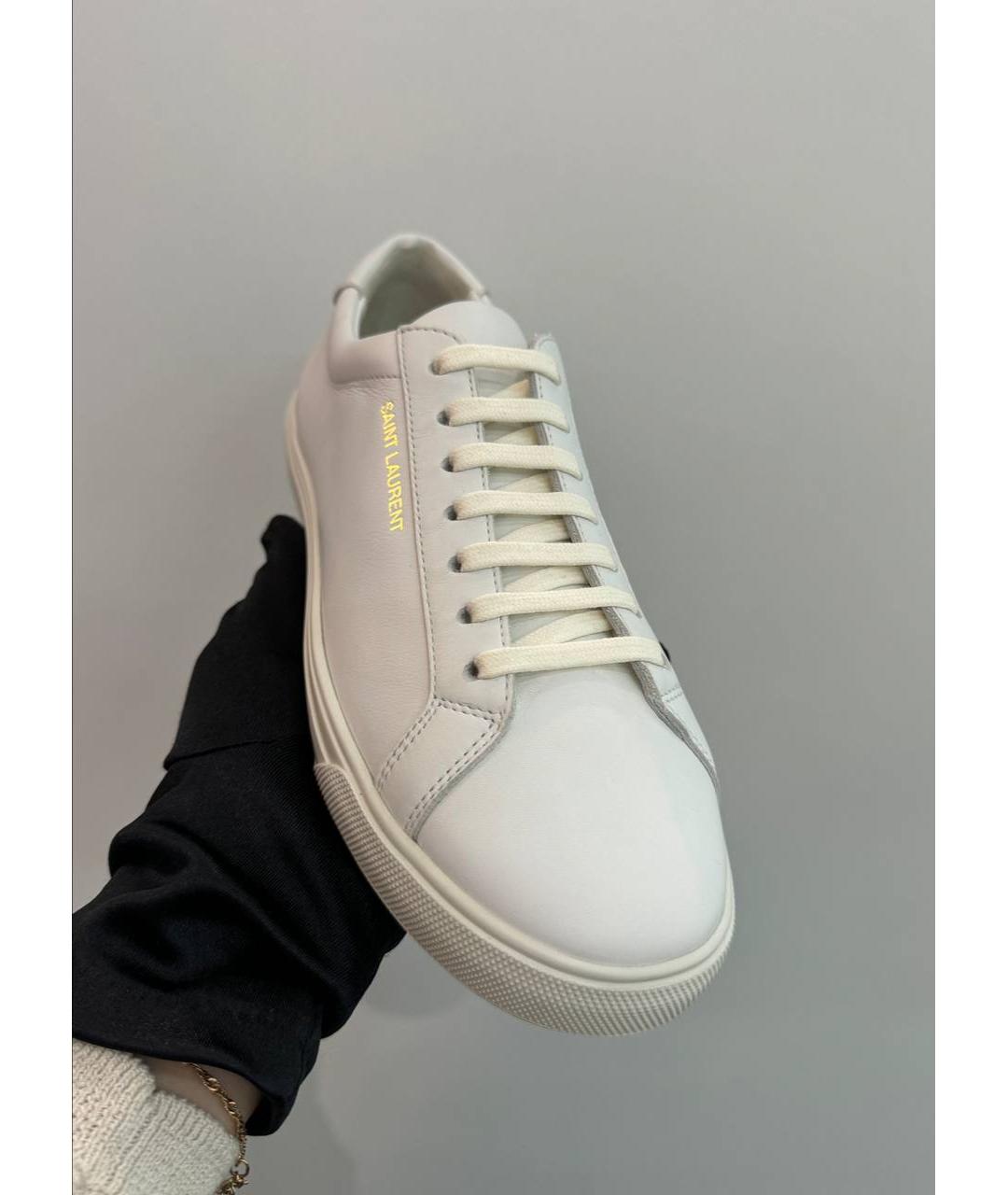 SAINT LAURENT Белые кожаные кеды, фото 5