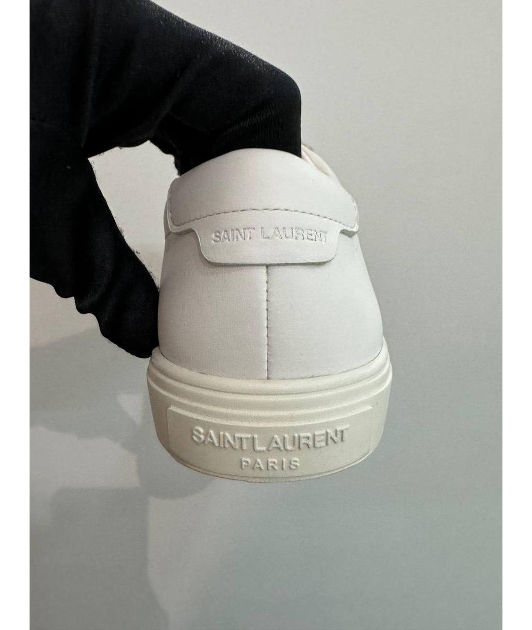 SAINT LAURENT Белые кожаные кеды, фото 7