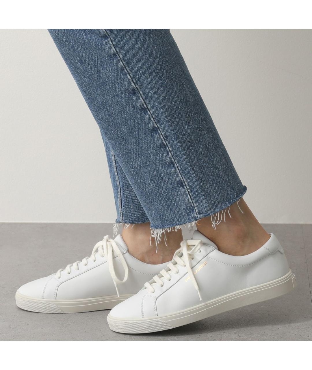 SAINT LAURENT Белые кожаные кеды, фото 3