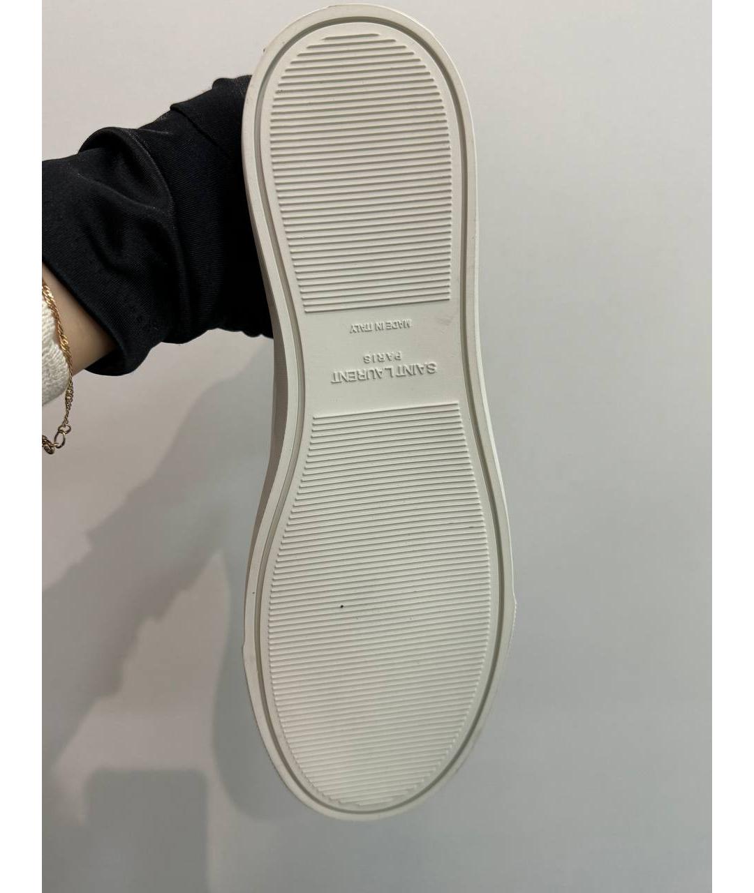 SAINT LAURENT Белые кожаные кеды, фото 9
