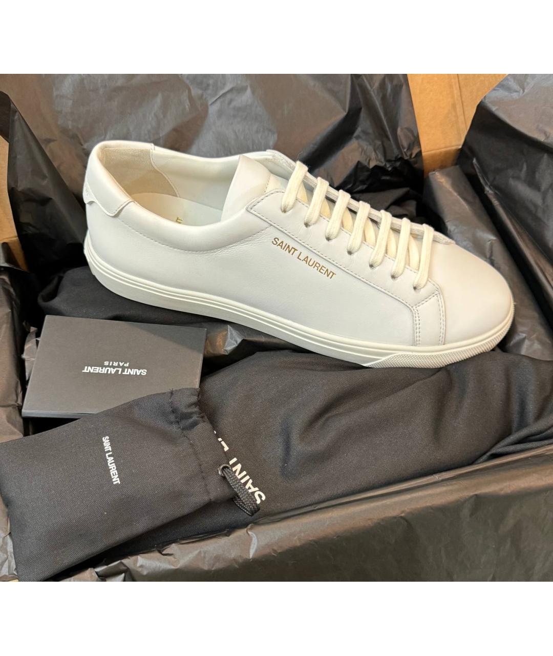 SAINT LAURENT Белые кожаные кеды, фото 6