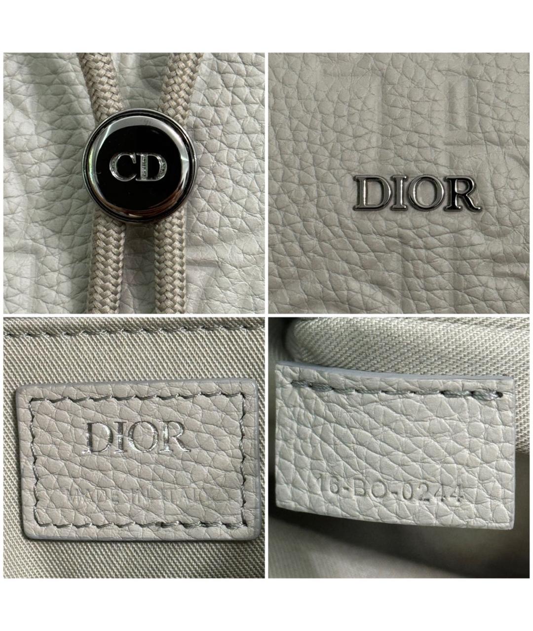 CHRISTIAN DIOR Серый кожаный рюкзак, фото 7